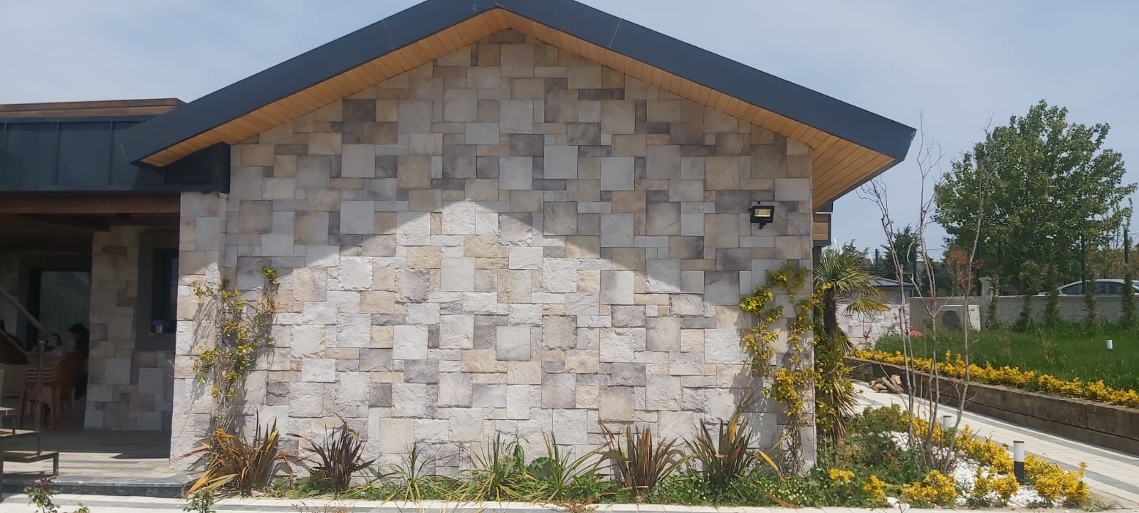 konut villa dekoratif dis cephe tas duvar uygulamasi 7